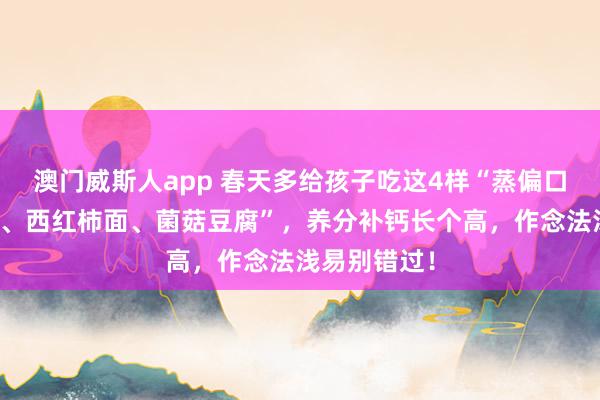 澳门威斯人app 春天多给孩子吃这4样“蒸偏口鱼、槐花饼、西红柿面、菌菇豆腐”，养分补钙长个高，作念法浅易别错过！