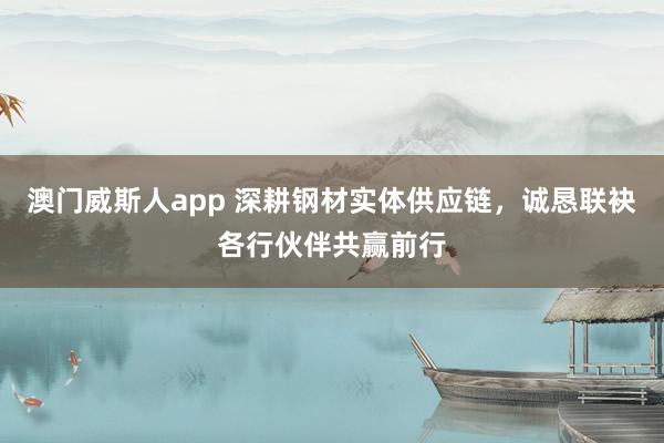 澳门威斯人app 深耕钢材实体供应链，诚恳联袂各行伙伴共赢前行