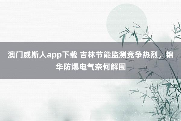 澳门威斯人app下载 吉林节能监测竞争热烈，锦华防爆电气奈何解围