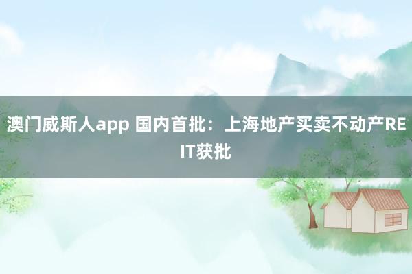 澳门威斯人app 国内首批：上海地产买卖不动产REIT获批