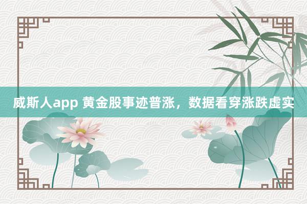 威斯人app 黄金股事迹普涨，数据看穿涨跌虚实