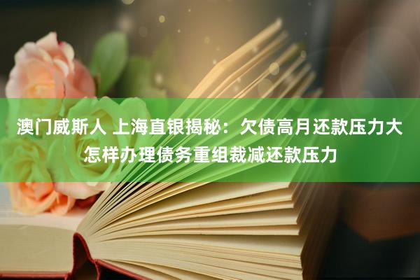 澳门威斯人 上海直银揭秘：欠债高月还款压力大怎样办理债务重组裁减还款压力