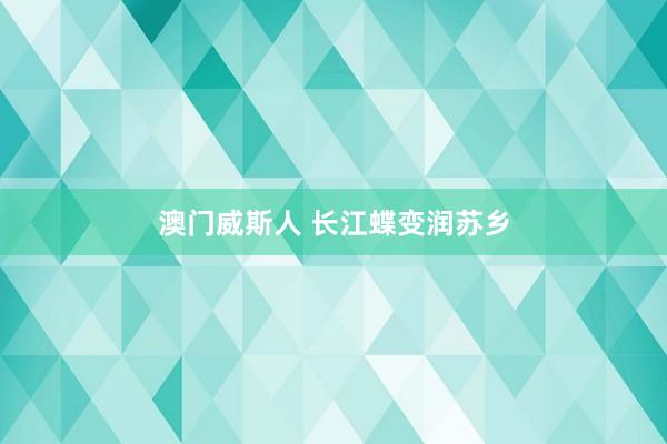 澳门威斯人 长江蝶变润苏乡